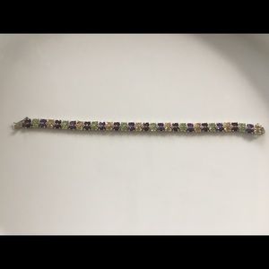 Semi-Precious Tennis Bracelet in Sterling Silver